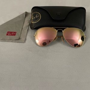 Rose gold lenses Ray Ban aviators
